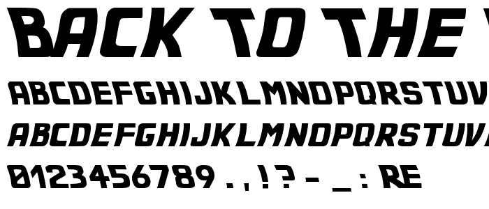 Back to the future 2002 font